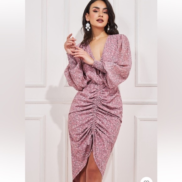 Goddiva Drawstring Maxi Dress - Picture 1 of 5